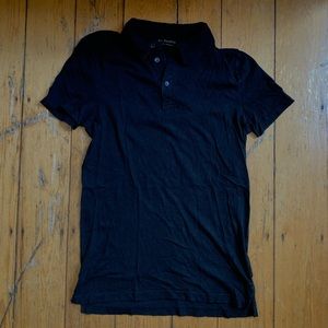 All Saints Black Shortsleeve Polo